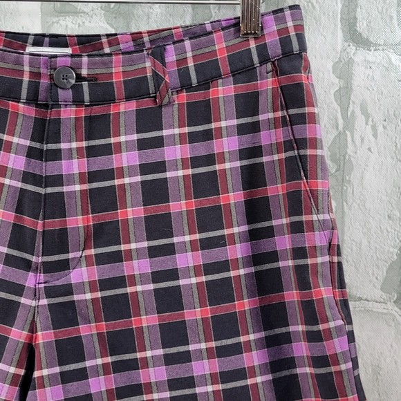 Adidas Golf Shorts Mens Size 32 Inseam 11" Plaid Polyester Athletic Purple Loud - Picture 2 of 11